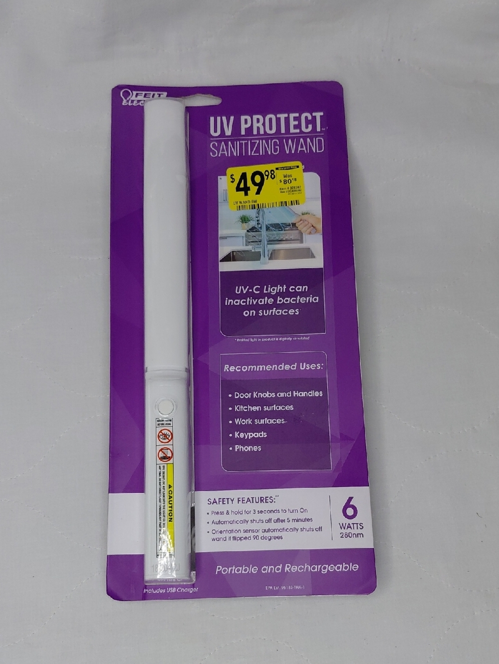 UV Protect Sanitizing Wand - White